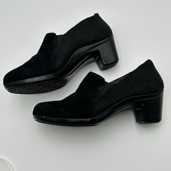 Aravon Black Bootie Lexee Twin Gore Block Heels SlipOn CG8758 Women's Size 10 2E - Picture 8 of 10